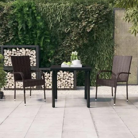 Juego de comedor de jardín 3 piezas marrón y negro by , Garden sets - Ref: Foro24-3099383, Price: 193,75 €, Discount: %