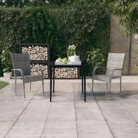 Juego de comedor de jardín 3 piezas gris y negro von , Gartensets - Ref: Foro24-3099407, Preis: 205,92 €, Rabatt: %