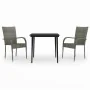 Juego de comedor de jardín 3 piezas gris y negro von , Gartensets - Ref: Foro24-3099407, Preis: 205,81 €, Rabatt: %