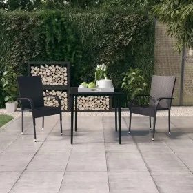 Juego de comedor para jardín 3 piezas negro by , Garden sets - Ref: Foro24-3099395, Price: 224,09 €, Discount: %