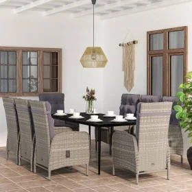 Juego de comedor de jardín 9 piezas gris y negro by , Garden sets - Ref: Foro24-3099376, Price: 1,00 €, Discount: %