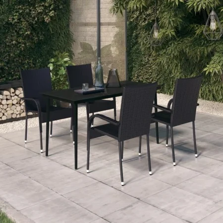 Juego de comedor para jardín 5 piezas negro by , Garden sets - Ref: Foro24-3099397, Price: 333,40 €, Discount: %