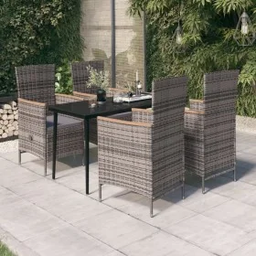 Juego de comedor de jardín 5 piezas con cojines gris von , Gartensets - Ref: Foro24-3099451, Preis: 663,69 €, Rabatt: %
