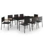 Juego de comedor de jardín 9 piezas negro von , Gartensets - Ref: Foro24-3099424, Preis: 642,66 €, Rabatt: %
