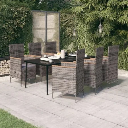 Juego de comedor de jardín 7 piezas con cojines gris von , Gartensets - Ref: Foro24-3099453, Preis: 1,00 €, Rabatt: %