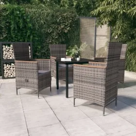 Juego de comedor de jardín 5 piezas con cojines gris von , Gartensets - Ref: Foro24-3099432, Preis: 618,01 €, Rabatt: %