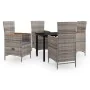 Juego de comedor de jardín 5 piezas con cojines gris by , Garden sets - Ref: Foro24-3099432, Price: 618,01 €, Discount: %