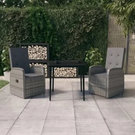Juego de comedor de jardín 3 piezas con cojines gris von , Gartensets - Ref: Foro24-3099485, Preis: 426,51 €, Rabatt: %