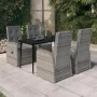 Juego de comedor de jardín 5 piezas con cojines gris by , Garden sets - Ref: Foro24-3099487, Price: 750,42 €, Discount: %