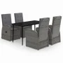 Juego de comedor de jardín 5 piezas con cojines gris by , Garden sets - Ref: Foro24-3099487, Price: 750,42 €, Discount: %