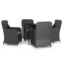 Juego de comedor de jardín 5 piezas con cojines negro von , Gartensets - Ref: Foro24-3099542, Preis: 619,62 €, Rabatt: %