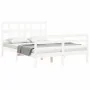 White solid wood bed frame with headboard 120x200 cm by vidaXL, Beds and slatted bases - Ref: Foro24-3194827, Price: 123,57 €...