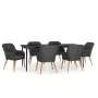 Juego de comedor de jardín 7 piezas con cojines negro von , Gartensets - Ref: Foro24-3099521, Preis: 802,18 €, Rabatt: %
