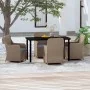 Juego de comedor de jardín 5 piezas con cojines marrón von , Gartensets - Ref: Foro24-3099537, Preis: 661,63 €, Rabatt: %