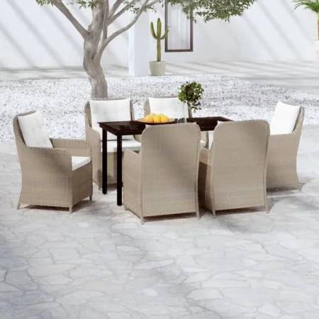 Juego de comedor de jardín 7 piezas marrón de , Conjuntos de jardín - Ref: Foro24-3099556, Precio: 929,34 €, Descuento: %