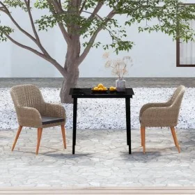 Juego de comedor de jardín 3 piezas con cojines marrón by , Garden sets - Ref: Foro24-3099523, Price: 330,61 €, Discount: %