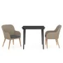 Juego de comedor de jardín 3 piezas con cojines marrón von , Gartensets - Ref: Foro24-3099523, Preis: 330,61 €, Rabatt: %