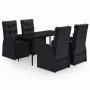 Juego de comedor de jardín 5 piezas con cojines negro von , Gartensets - Ref: Foro24-3099493, Preis: 739,60 €, Rabatt: %