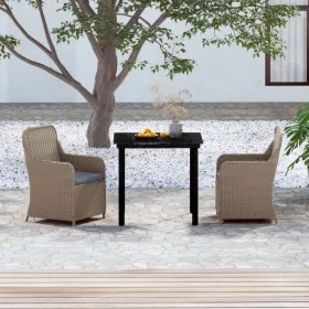 Juego de comedor de jardín 3 piezas con cojines marrón by , Garden sets - Ref: Foro24-3099535, Price: 353,60 €, Discount: %