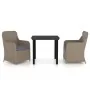 Juego de comedor de jardín 3 piezas con cojines marrón by , Garden sets - Ref: Foro24-3099535, Price: 359,82 €, Discount: %