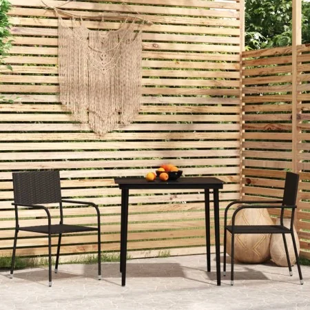 Juego de comedor para jardín 3 piezas negro de , Conjuntos de jardín - Ref: Foro24-3099589, Precio: 159,01 €, Descuento: %