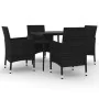 Set comedor de jardín 5 pzas y cojines ratán sintético y vidrio by , Garden sets - Ref: Foro24-3099734, Price: 362,01 €, Disc...