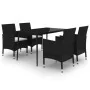 Set comedor de jardín 5 pzas y cojines ratán sintético y vidrio by , Garden sets - Ref: Foro24-3099729, Price: 350,31 €, Disc...