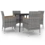 Set comedor de jardín 5 pzas y cojines ratán sintético y vidrio by , Garden sets - Ref: Foro24-3099788, Price: 431,16 €, Disc...