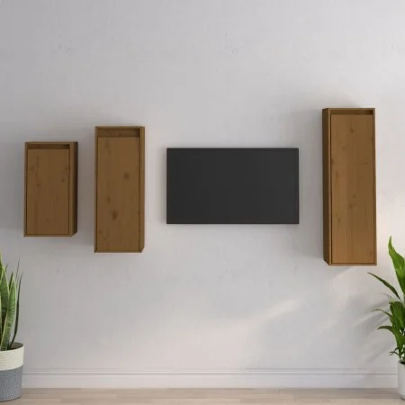 Muebles para TV 3 piezas madera maciza de pino marrón miel von , TV-Möbel - Ref: Foro24-3100162, Preis: 136,56 €, Rabatt: %