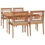 Juego comedor de jardín 5 pzas y cojines madera maciza de teca von , Gartensets - Ref: Foro24-3100789, Preis: 767,97 €, Rabat...