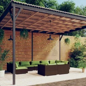 Set muebles de jardín 9 piezas y cojines ratán sintético marrón by , Garden sets - Ref: Foro24-3102060, Price: 1,00 €, Discou...