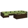 Set muebles de jardín 9 piezas y cojines ratán sintético marrón by , Garden sets - Ref: Foro24-3102060, Price: 1,00 €, Discou...