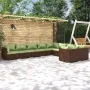 Set muebles de jardín 9 piezas y cojines ratán sintético marrón von , Gartensets - Ref: Foro24-3102764, Preis: 1,00 €, Rabatt: %
