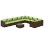 Set muebles de jardín 10 pzas y cojines ratán sintético marrón von , Gartensets - Ref: Foro24-3102772, Preis: 1,00 €, Rabatt: %
