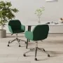 Sillas de comedor giratorias 2 unidades tela verde oscuro de , Sillas de comedor - Ref: Foro24-3103091, Precio: 165,27 €, Des...