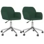 Sillas de comedor giratorias 2 unidades tela verde oscuro de , Sillas de comedor - Ref: Foro24-3103091, Precio: 165,27 €, Des...