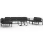 Set muebles de jardín 9 pzas y cojines aluminio gris antracita von , Gartensets - Ref: Foro24-3107799, Preis: 1,00 €, Rabatt: %