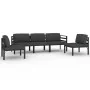 Set muebles de jardín 5 pzas y cojines aluminio gris antracita de , Conjuntos de jardín - Ref: Foro24-3107790, Precio: 786,28...