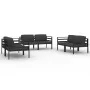 Set muebles de jardín 6 pzas y cojines aluminio gris antracita de , Conjuntos de jardín - Ref: Foro24-3107800, Precio: 888,52...