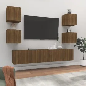 Set de muebles para TV 6 pzas madera contrachapada roble marrón de , Muebles TV - Ref: Foro24-3114261, Precio: 151,01 €, Desc...