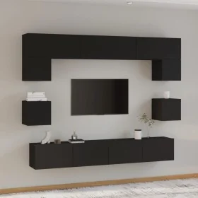 Set de muebles para TV 8 piezas madera contrachapada negro von , TV-Möbel - Ref: Foro24-3114415, Preis: 300,61 €, Rabatt: %