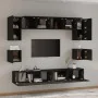 Set de muebles para TV 8 piezas madera contrachapada negro by , TV Furniture - Ref: Foro24-3114415, Price: 300,61 €, Discount: %
