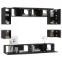 Set de muebles para TV 8 piezas madera contrachapada negro by , TV Furniture - Ref: Foro24-3114415, Price: 300,61 €, Discount: %