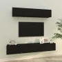 Set de muebles para TV 4 piezas madera contrachapada negro by , TV Furniture - Ref: Foro24-3114527, Price: 164,09 €, Discount: %