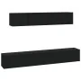 Set de muebles para TV 4 piezas madera contrachapada negro by , TV Furniture - Ref: Foro24-3114527, Price: 164,09 €, Discount: %