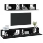 Set de muebles para TV 4 piezas madera contrachapada negro by , TV Furniture - Ref: Foro24-3114527, Price: 164,09 €, Discount: %