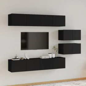 Set de muebles para TV 6 piezas madera contrachapada negro von , TV-Möbel - Ref: Foro24-3114599, Preis: 253,92 €, Rabatt: %
