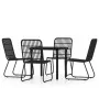 Juego de comedor de jardín 5 piezas negro de , Conjuntos de jardín - Ref: Foro24-3099168, Precio: 496,05 €, Descuento: %