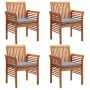 Sillas de jardín con cojines 4 unidades madera maciza de acacia de , Sillas de jardín - Ref: Foro24-3120452, Precio: 423,31 €...