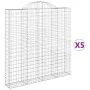 Cestas de gaviones 5 uds forma de arco hierro 200x30x200/220 cm by , Pots and planters - Ref: Foro24-3146218, Price: 598,76 €...